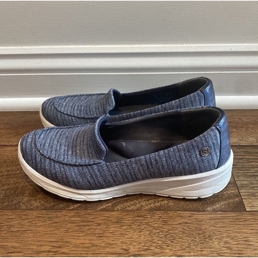 Bzees Get Movin' Washable Slip-on Flats  Loafters Blue Women's Size 7W Casual